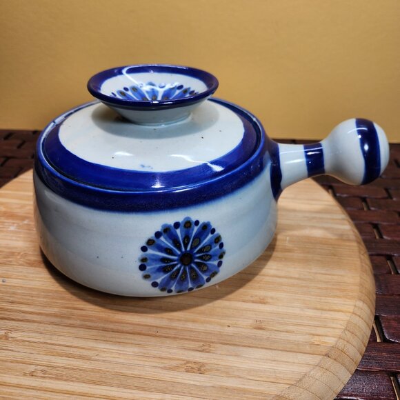 Ken Edwards El Palomar Guadalajara Blue Flower Lidded Bowl Mexican Pottery VTG - Picture 7 of 9